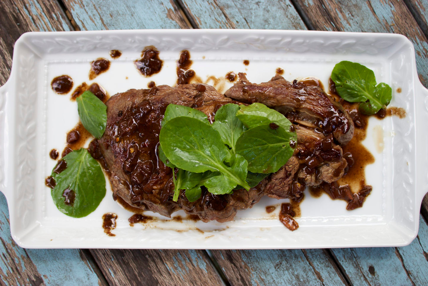 Ribeye with Wine Sauce