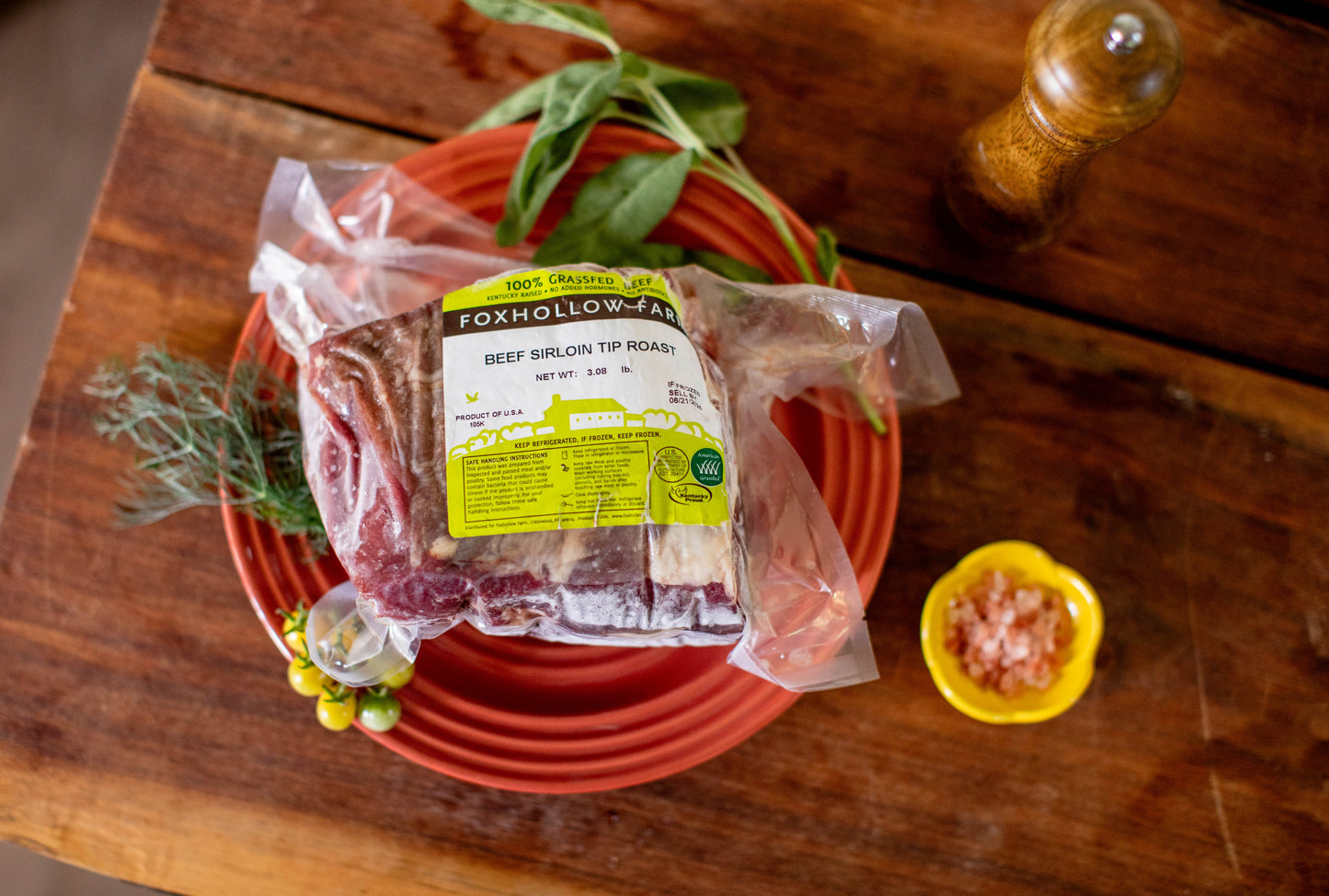 100% Grass Fed Sirloin Tip Roast Foxhollow Farm